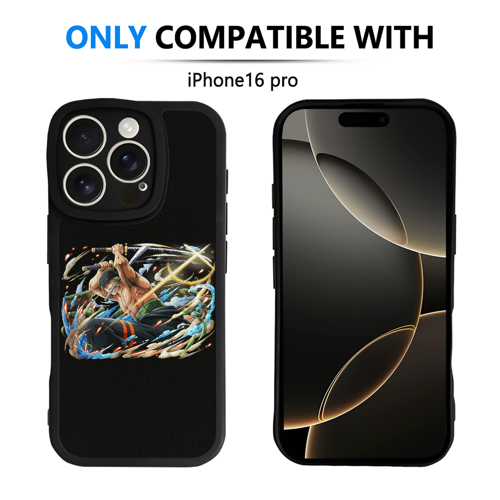 （画像用） ワンピース ロロノア・ゾロ ONE PIECE Roronoa Zoro 【iPhone 16シリーズ対応】シリコンスマホケース（レザー調） 材質：シリコン